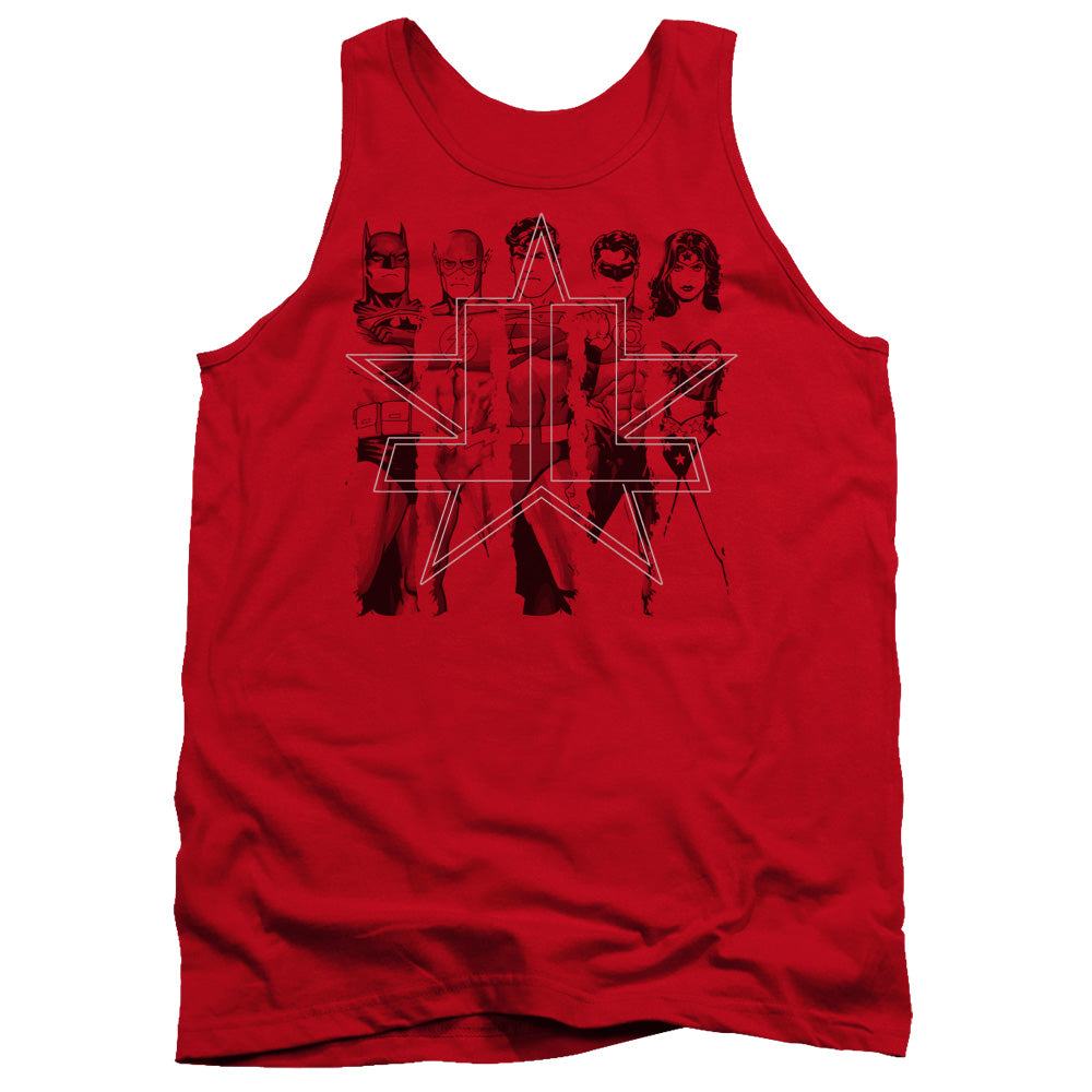 Jla - Five Stars - Adult Tank - Red