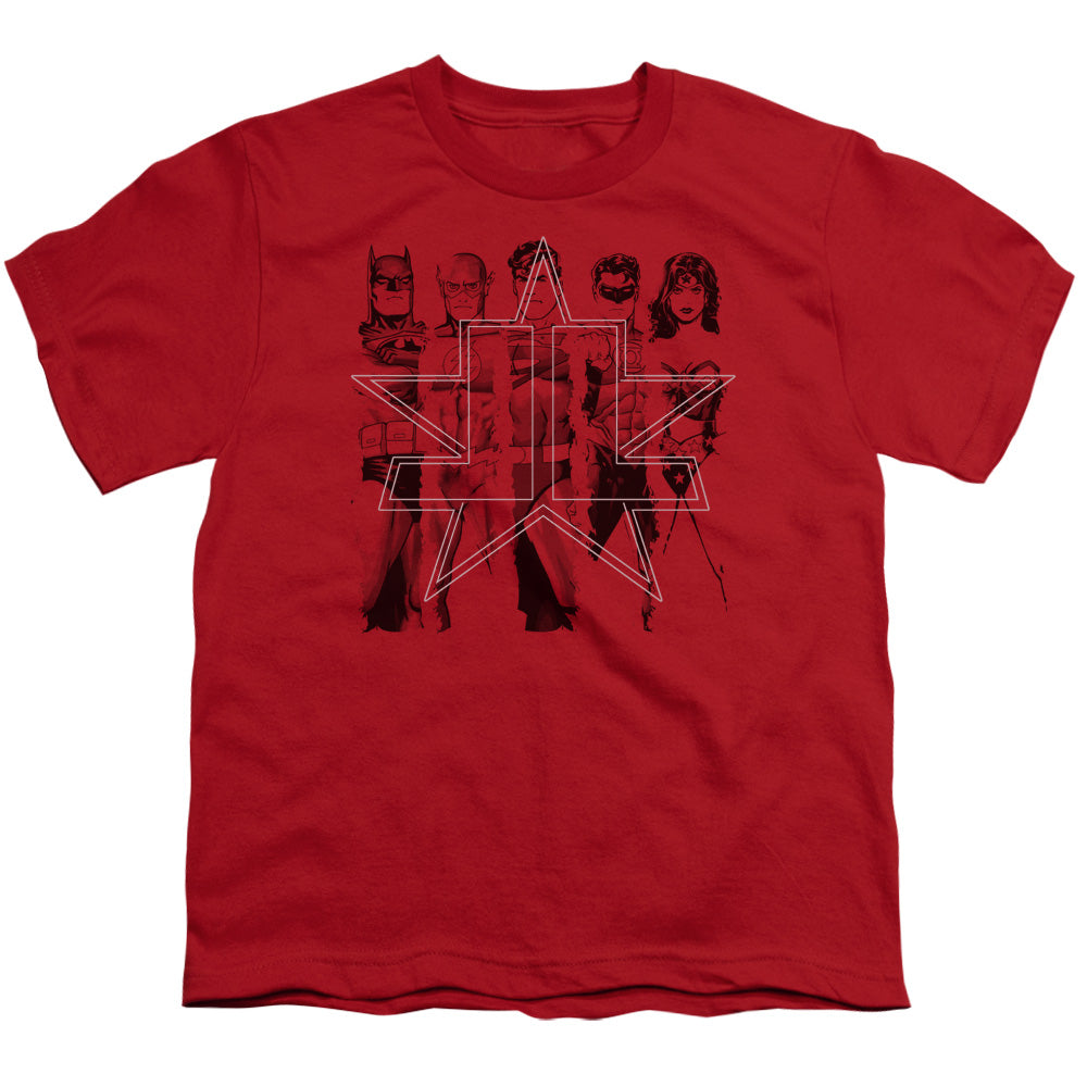 Jla - Five Stars - Short Sleeve Youth 18/1 - Red T-shirt