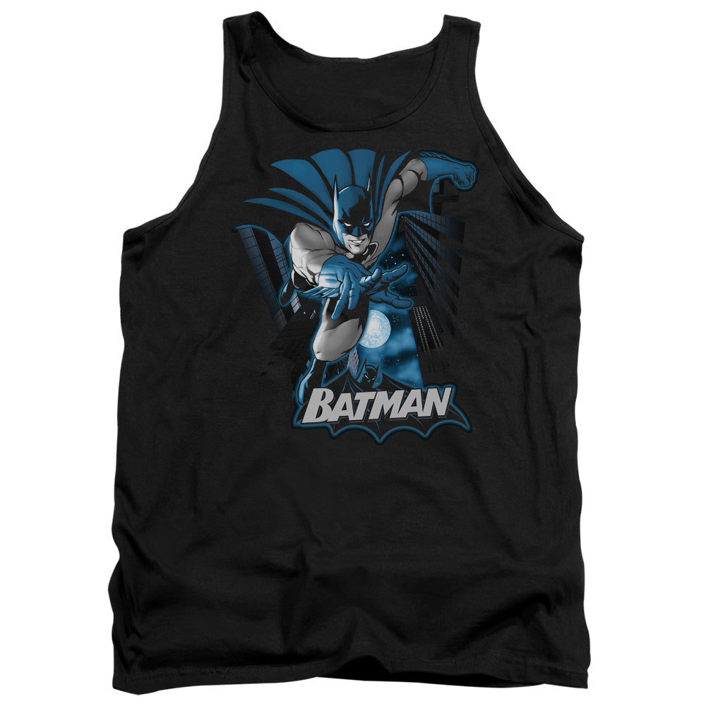 Jla Batman Blue & Gray - Adult Tank - Black