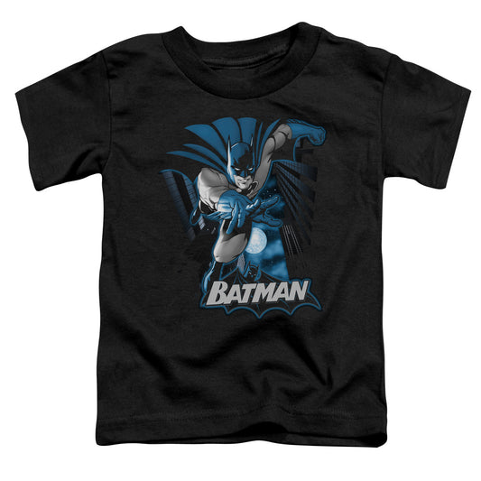 Jla - Batman Blue & Gray - Short Sleeve Toddler Tee - Black T-shirt