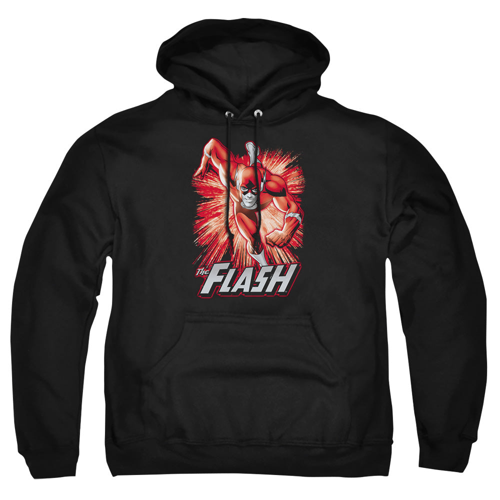 Jla - Flash Red &amp; Gray - Adult Pull-over Hoodie - Black