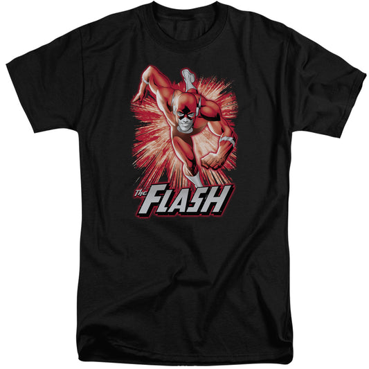 Jla - Flash Red & Gray - Short Sleeve Adult Tall - Black T-shirt