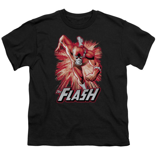 Jla - Flash Red & Gray - Short Sleeve Youth 18/1 - Black T-shirt