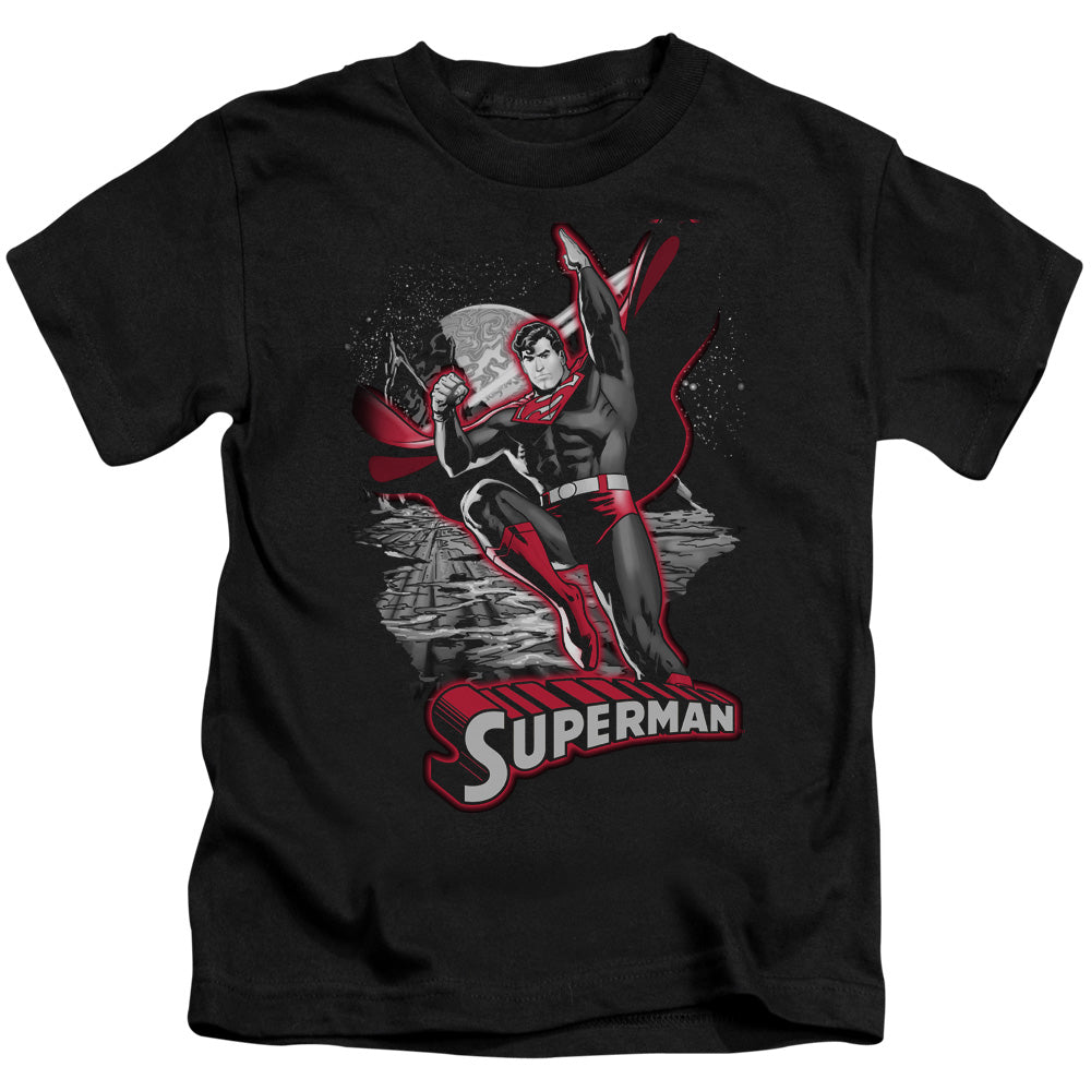 JLA SUPERMAN RED & GRAY - S/S JUVENILE 18/1 - BLACK - T-Shirt