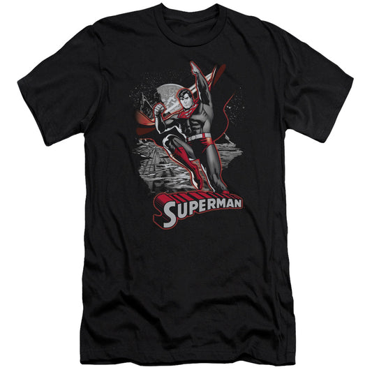 Jla - Superman Red & Gray-premuim Canvas Adult Slim Fit 30/1 - Black