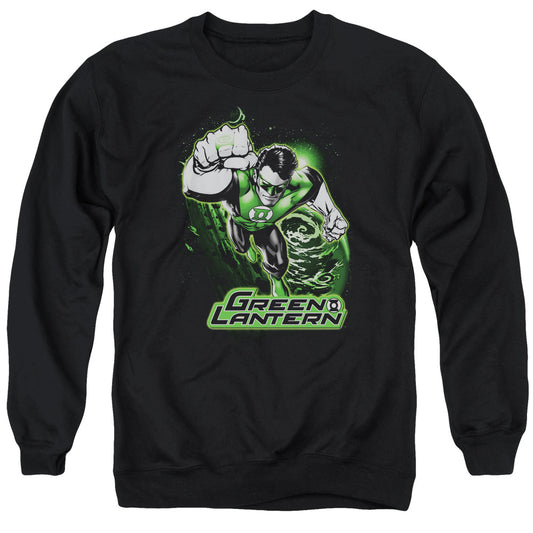 Jla - Green Lantern Green &amp; Gray - Adult Crewneck Sweatshirt - Black