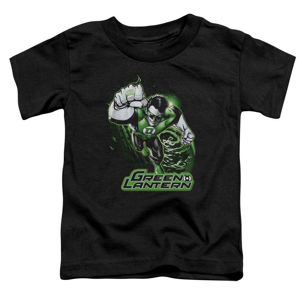 Jla - Green Lantern Green & Gray - Short Sleeve Toddler Tee - Black T-shirt