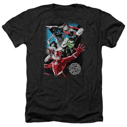 Jla - Galactic Attack - Adult Heather-black