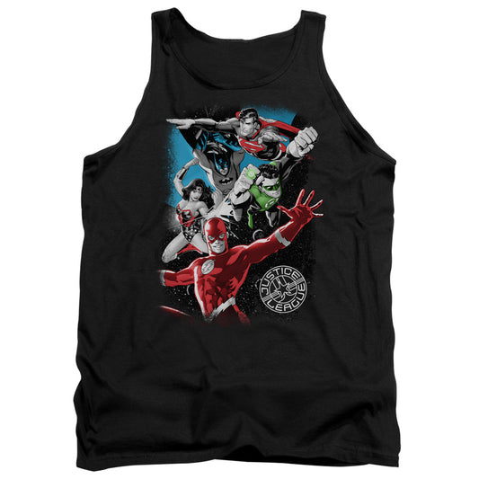 Jla - Galactic Attack - Adult Tank - Black