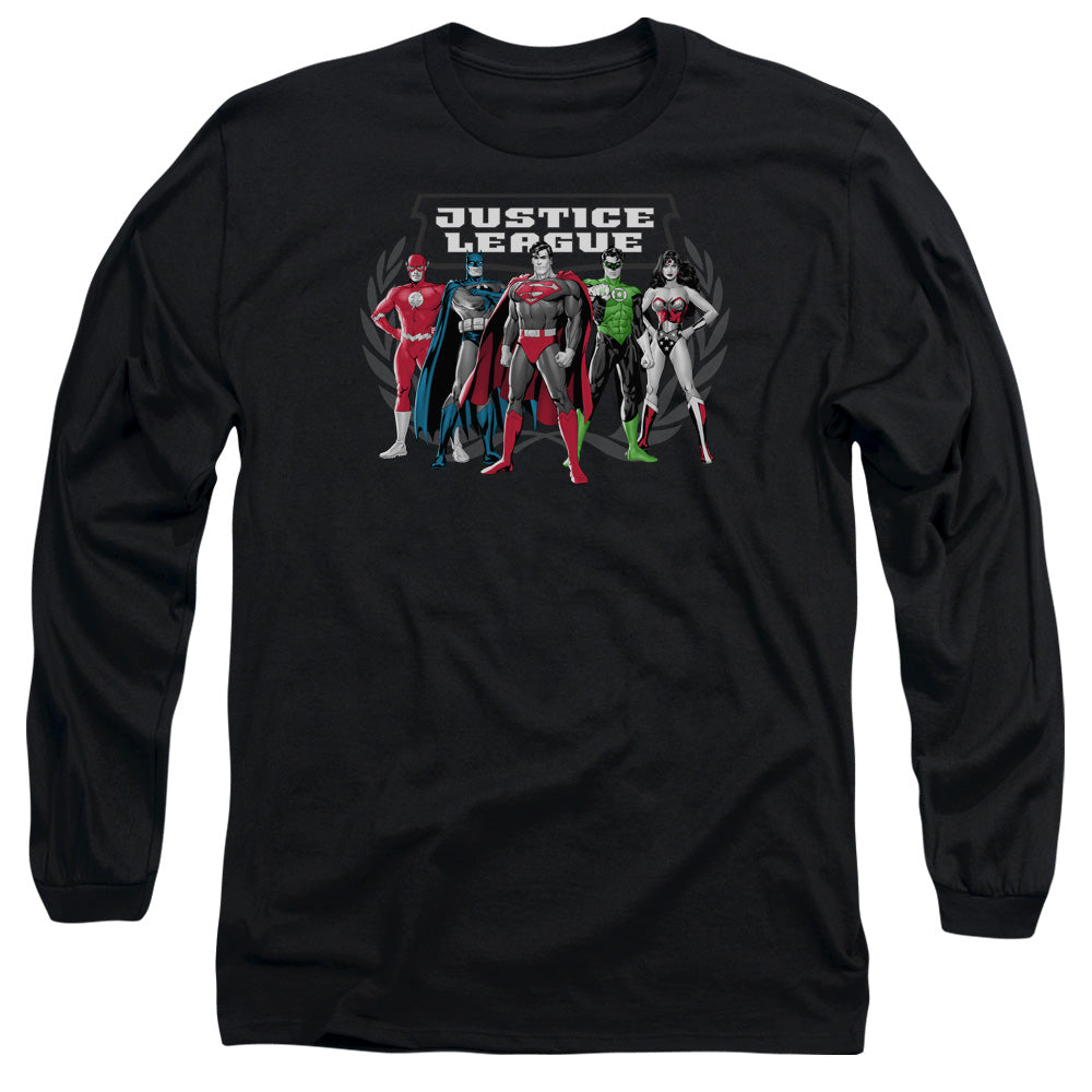 Jla - The Big Five - Long Sleeve Adult 18/1 - Black T-shirt