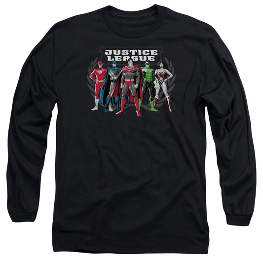 Jla - The Big Five - Long Sleeve Adult 18/1 - Black T-shirt