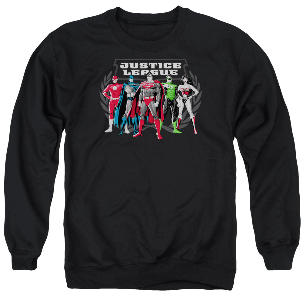 Jla - The Big Five - Adult Crewneck Sweatshirt - Black