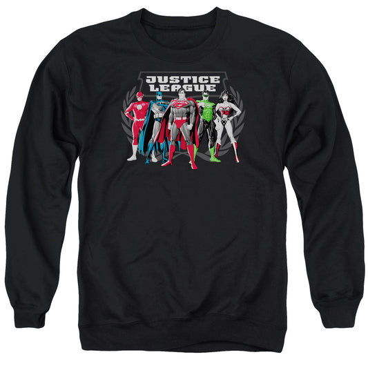 Jla - The Big Five - Adult Crewneck Sweatshirt - Black
