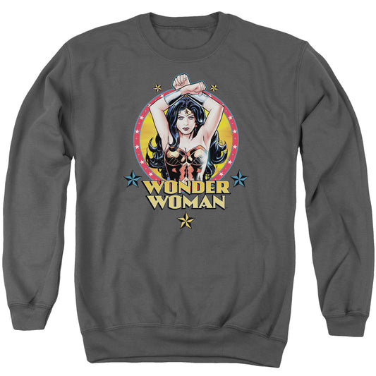 Jla - Powerful Woman - Adult Crewneck Sweatshirt - Charcoal