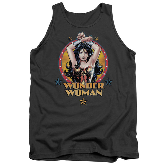 Jla - Powerful Woman - Adult Tank - Charcoal
