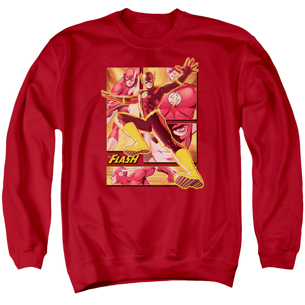 Jla - Flash - Adult Crewneck Sweatshirt - Red