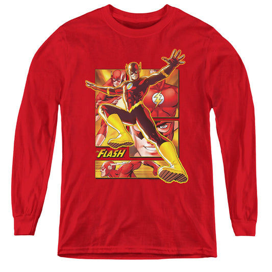 Jla - Flash - Youth Long Sleeve Tee - Red