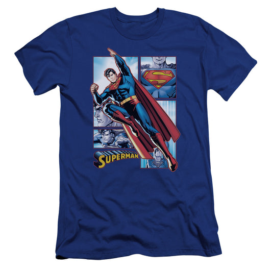 Jla - Superman Panels-premuim Canvas Adult Slim Fit 30/1 - Royal Blue