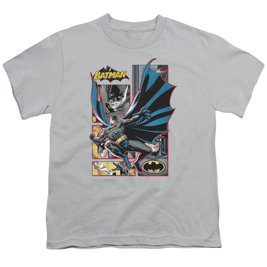 JLA BATMAN PANELS - S/S YOUTH 18/1 - SILVER T-Shirt