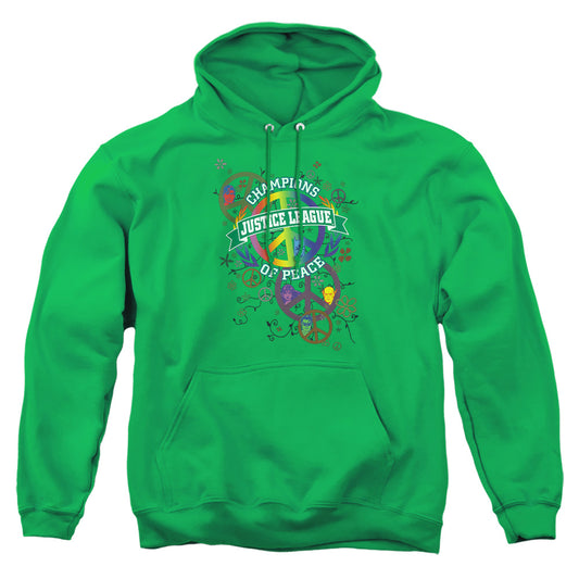 Jla - Peace League - Adult Pull-over Hoodie - Kelly Green