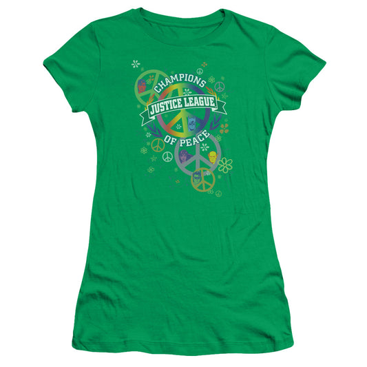 Jla - Peace League - Short Sleeve Junior Sheer - Kelly Green T-shirt