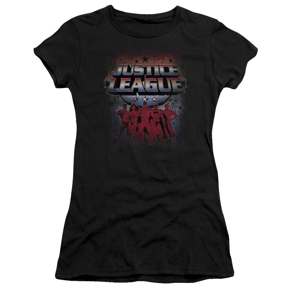Jla - Star League - Short Sleeve Junior Sheer - Black T-shirt