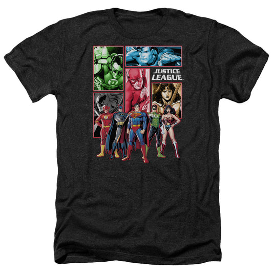 Jla - Justice League Panels - Adult Heather-black