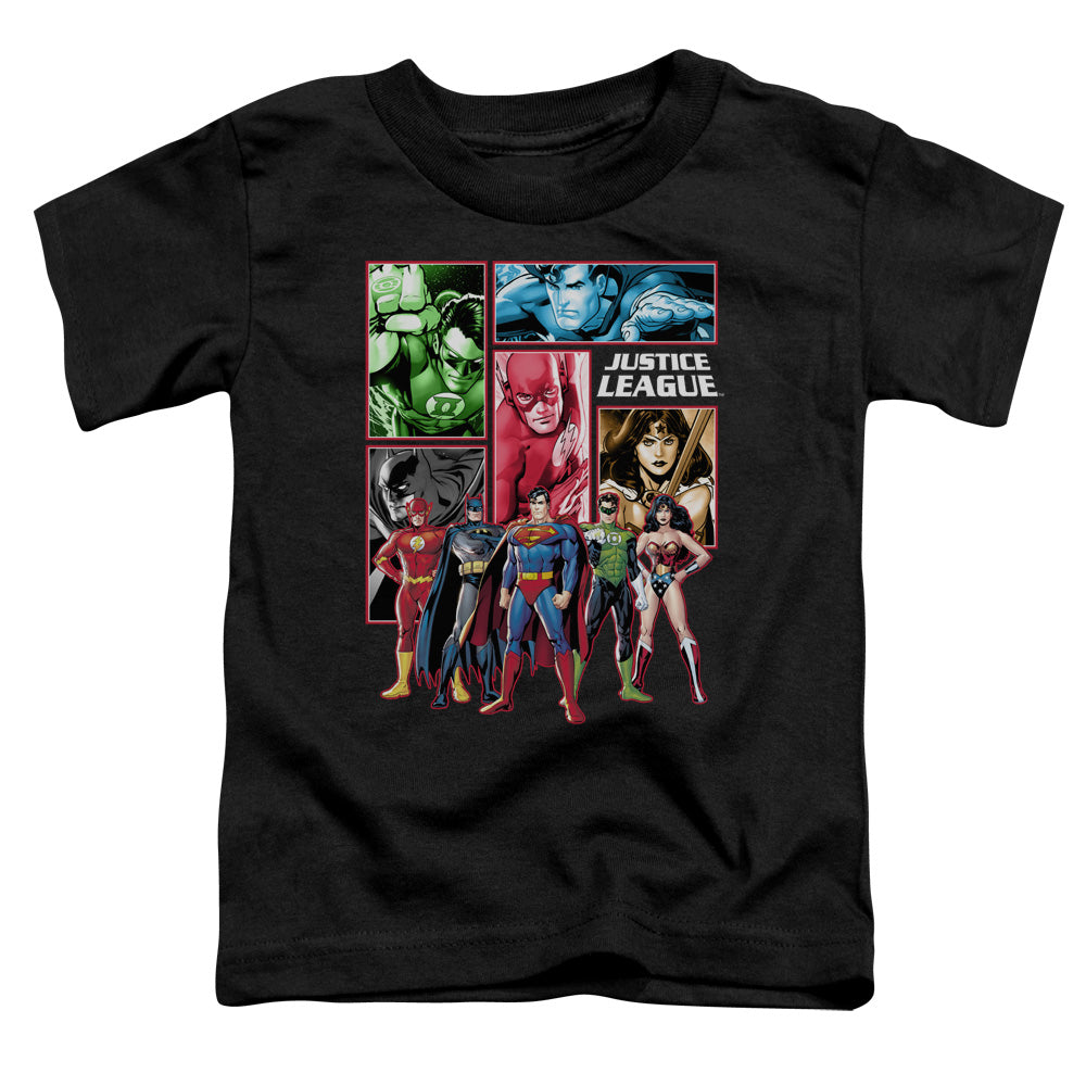 JLA JUSTICE LEAGUE PANELS - S/S TODDLER TEE - BLACK - T-Shirt