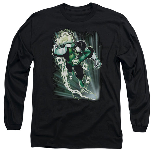 Jla - Emerald Energy - Long Sleeve Adult 18/1 - Black T-shirt