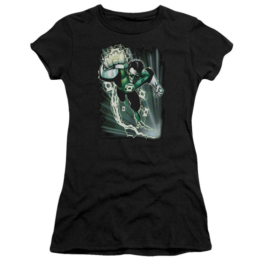 Jla - Emerald Energy - Short Sleeve Junior Sheer - Black T-shirt