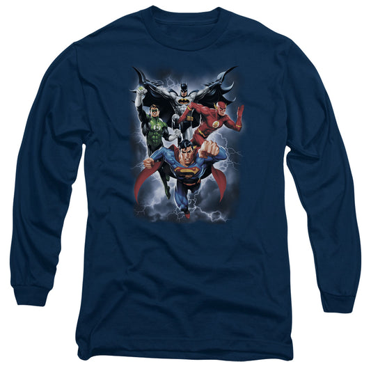 JLA THE COMING STORM - L/S ADULT 18/1 - NAVY T-Shirt