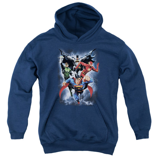 Jla - The Coming Storm - Youth Pull-over Hoodie - Navy