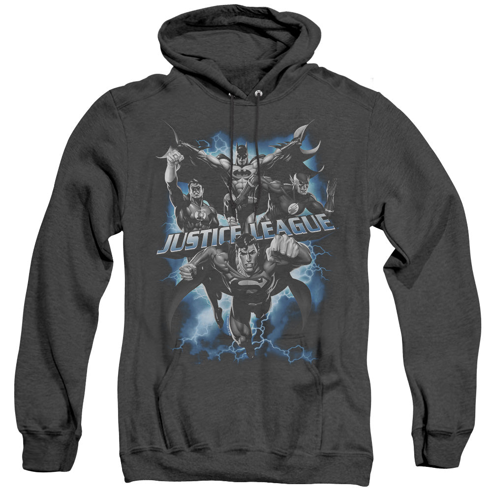 Jla - Justice Storm - Adult Heather Hoodie - Black