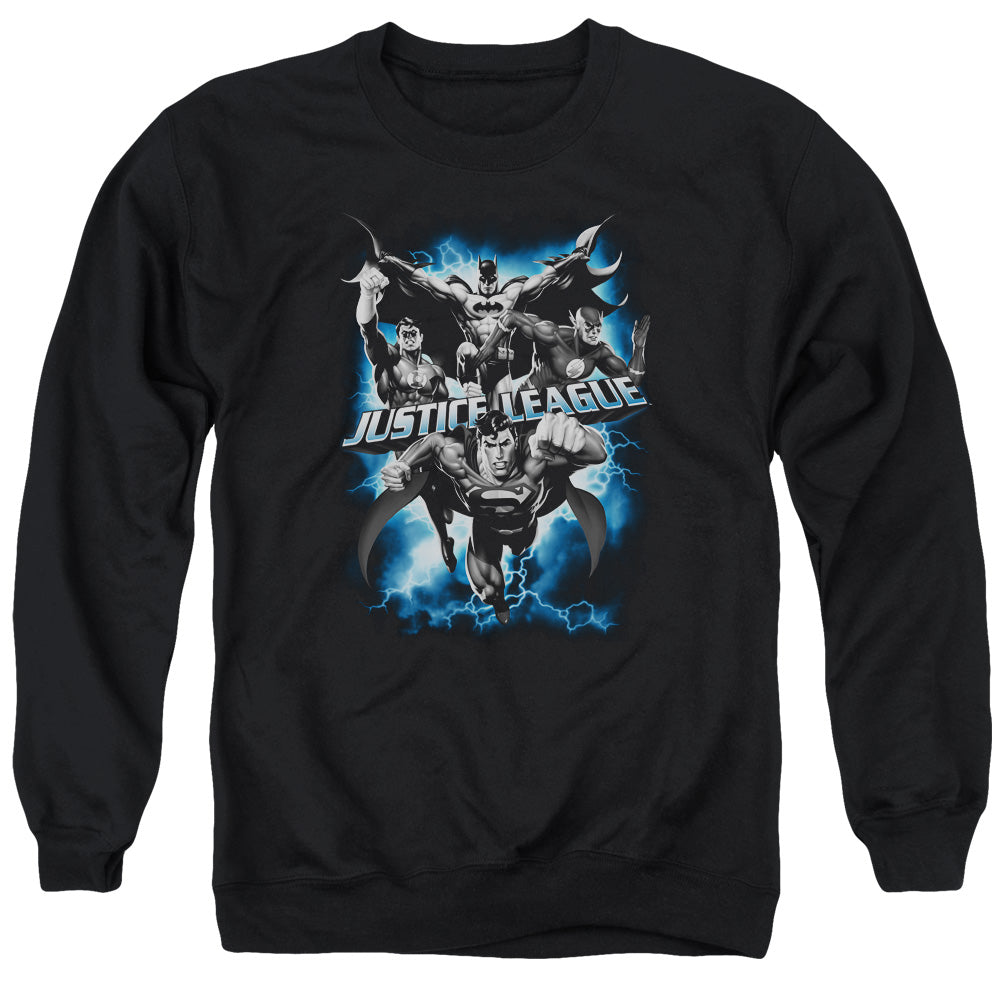 Jla - Justice Storm - Adult Crewneck Sweatshirt - Black