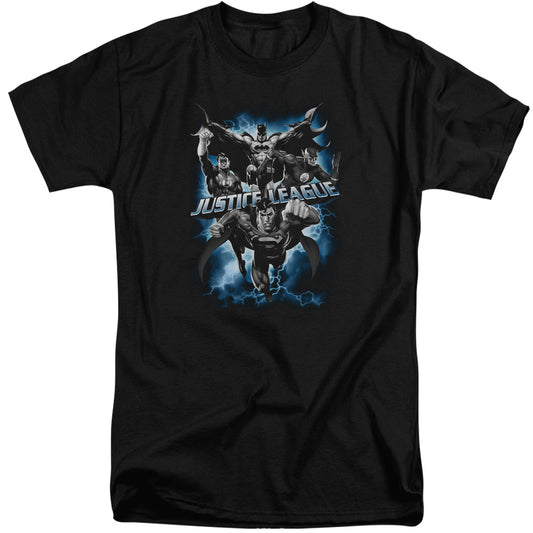Jla - Justice Storm - Short Sleeve Adult Tall - Black T-shirt