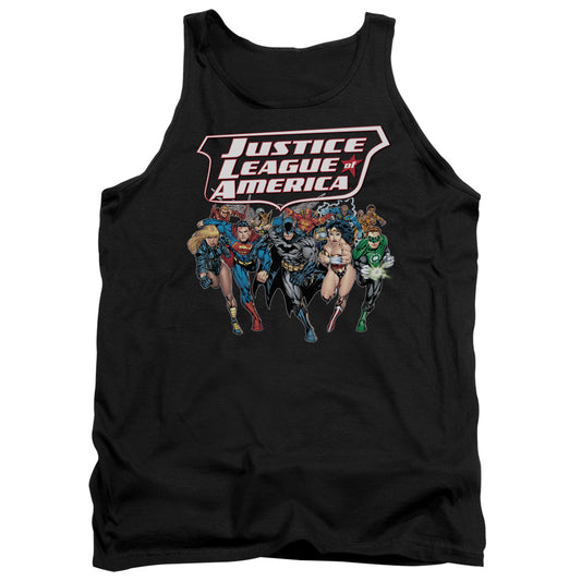 Jla - Charging Justice - Adult Tank - Black