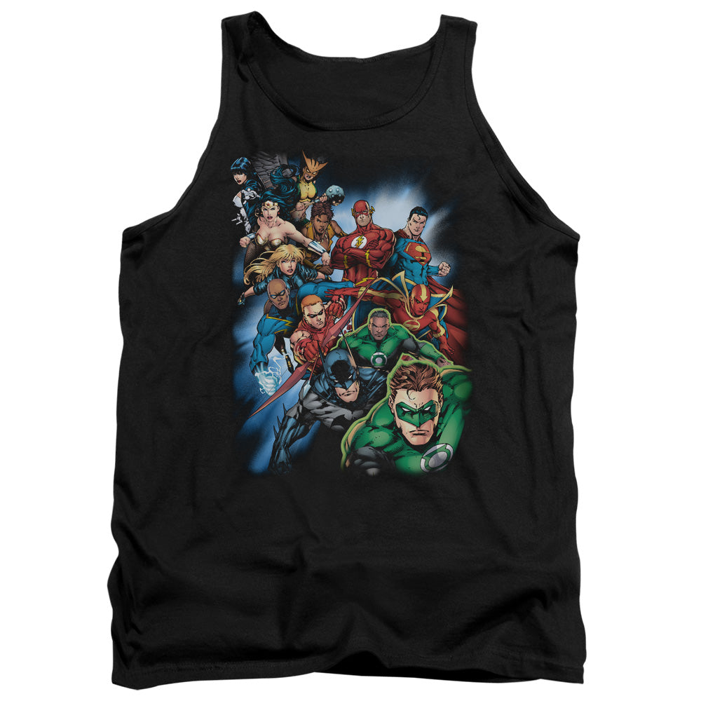 Jla - Heroes Unite - Adult Tank - Black