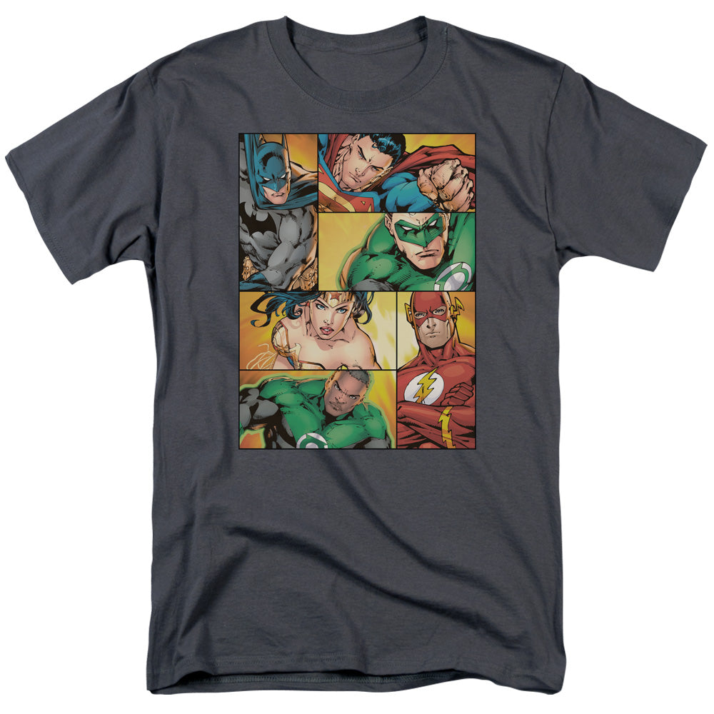 Jla - Hero Boxes - Short Sleeve Adult 18/1 - Charcoal T-shirt