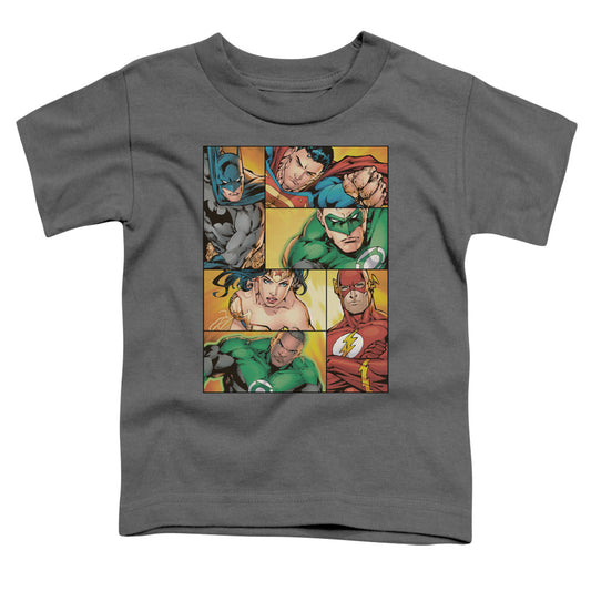 Jla - Hero Boxes - Short Sleeve Toddler Tee - Charcoal T-shirt