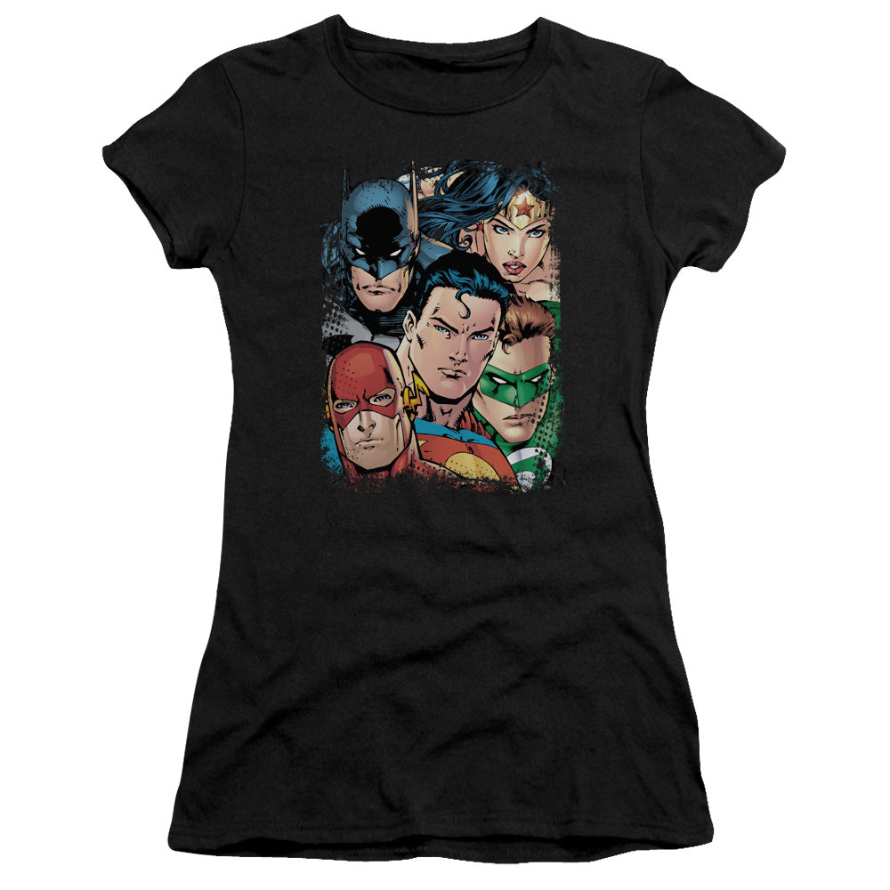 Jla - Up Close And Personal - Short Sleeve Junior Sheer - Black T-shirt