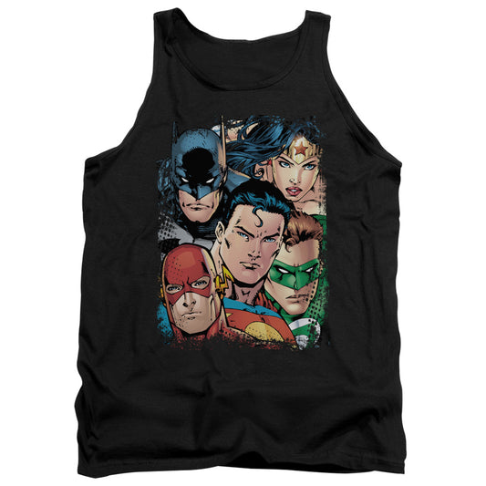 Jla - Up Close And Personal - Adult Tank - Black