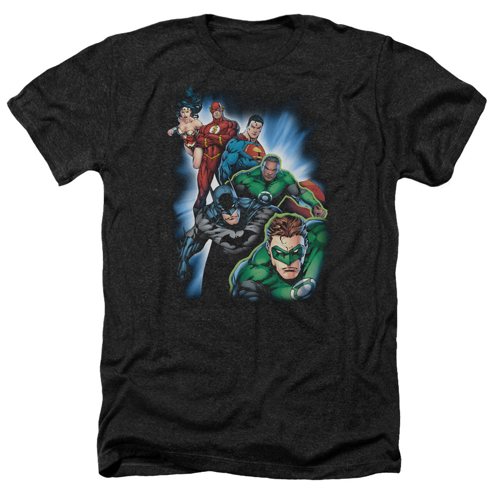 Jla - Heroes Unite - Adult Heather-black