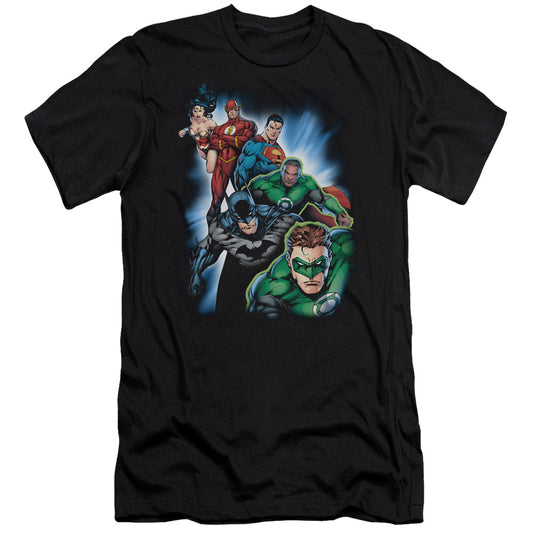 Jla - Heroes Unite - Short Sleeve Adult 30/1 - Black T-shirt