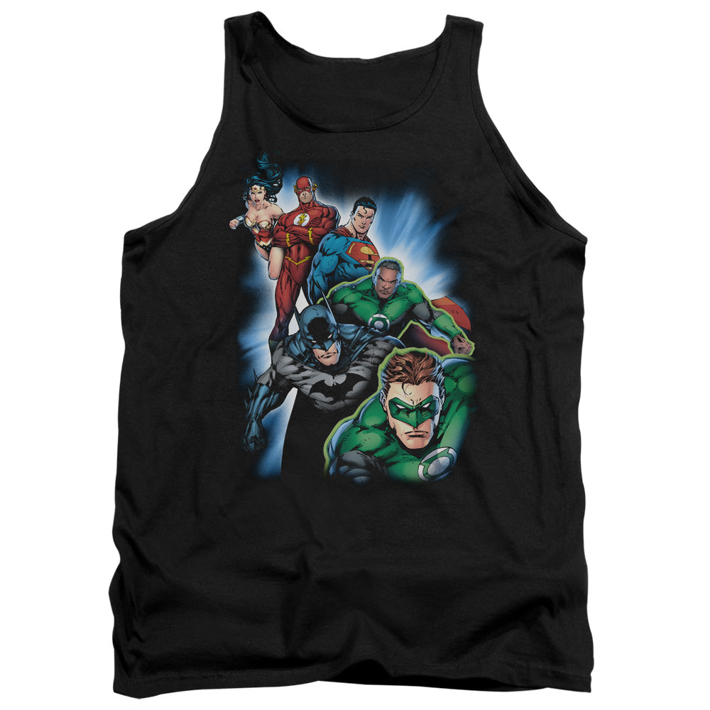 Jla - Heroes Unite - Adult Tank - Black