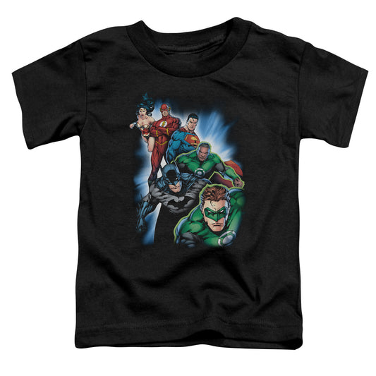 Jla - Heroes Unite - Short Sleeve Toddler Tee - Black T-shirt