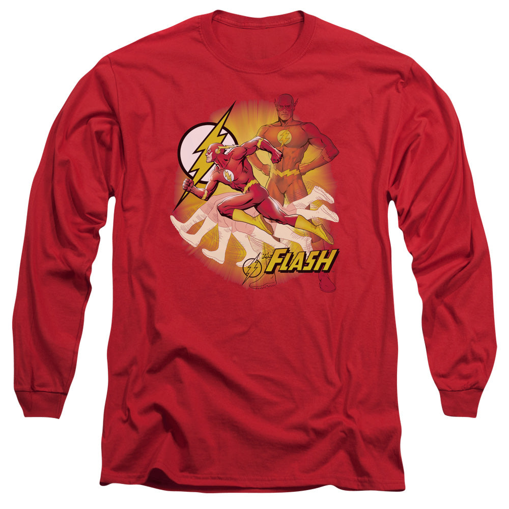 Jla - Lightning Fast - Long Sleeve Adult 18/1 - Red T-shirt