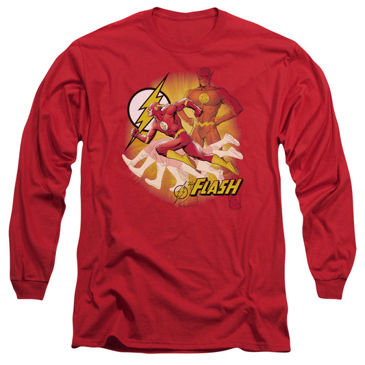 Jla - Lightning Fast - Long Sleeve Adult 18/1 - Red T-shirt