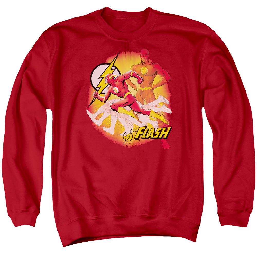 Jla - Lightning Fast - Adult Crewneck Sweatshirt - Red