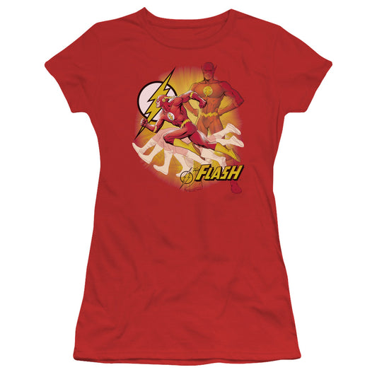 Jla - Lightning Fast - Short Sleeve Junior Sheer - Red T-shirt