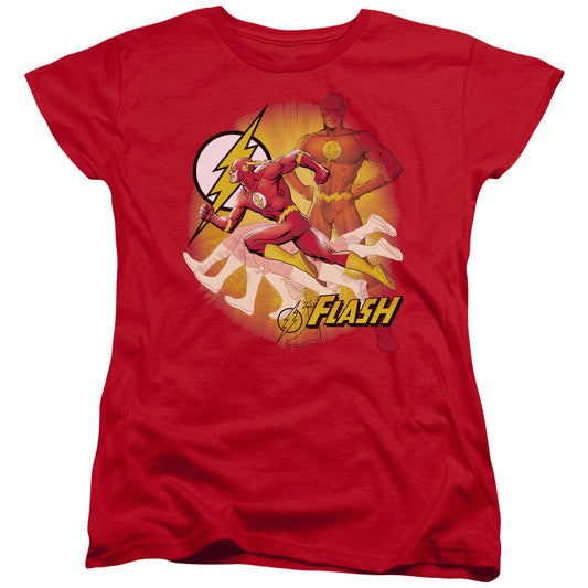 Jla - Lightning Fast - Short Sleeve Womens Tee - Red T-shirt